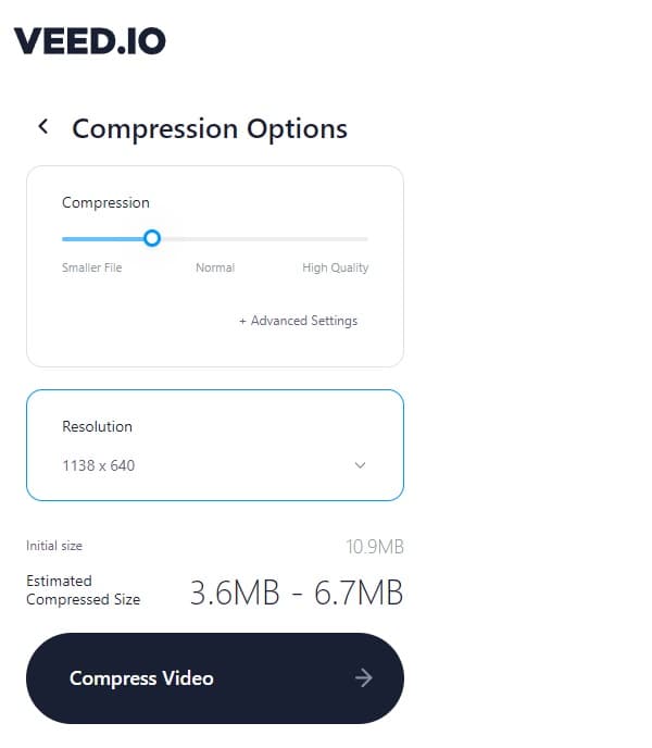 VEED Compression Options