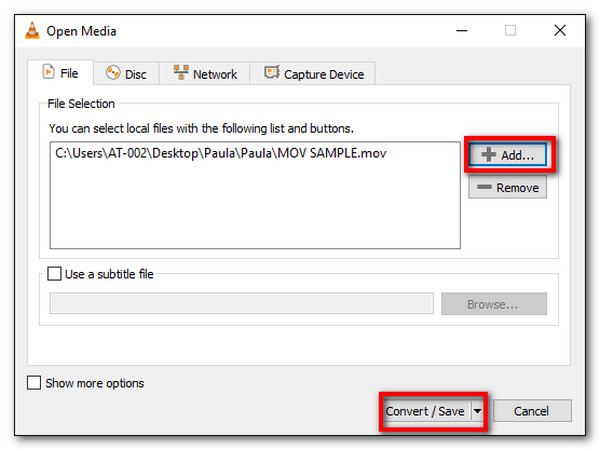 VLC Media Tukar MOV kepada AVI