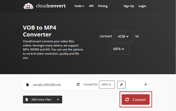 VOBtoMP4 CloudC Convert