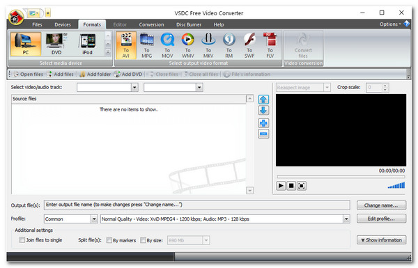 VSDC Free Video Converter Convert MPG to AVI
