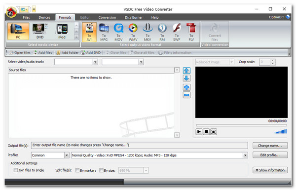 VSDC Gratis Video Converter Converteer MPG naar AVI