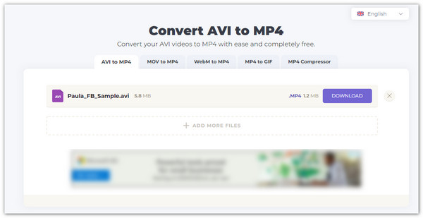 AVI to MP4 Start Converting