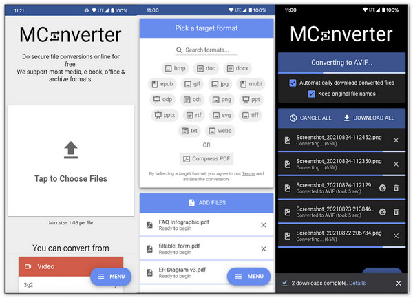MConverter המרת AVI ל-MPEG4