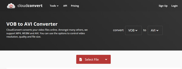 CloudConvert Vælg filer