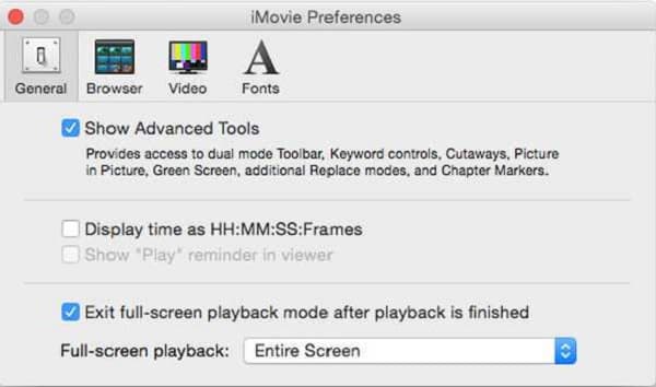 iMovie Enable Advanced Function