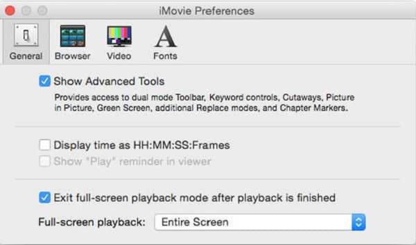 iMovie Gelişmiş İşlevi Etkinleştir
