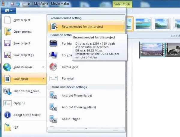 Windows Movie Maker Player Preview