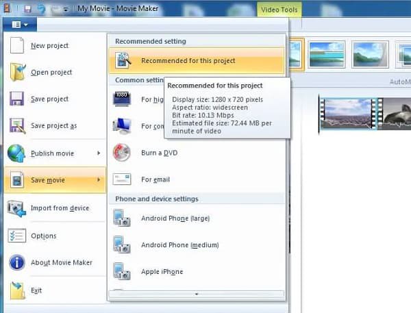 Windows Movie Maker Player Önizlemesi