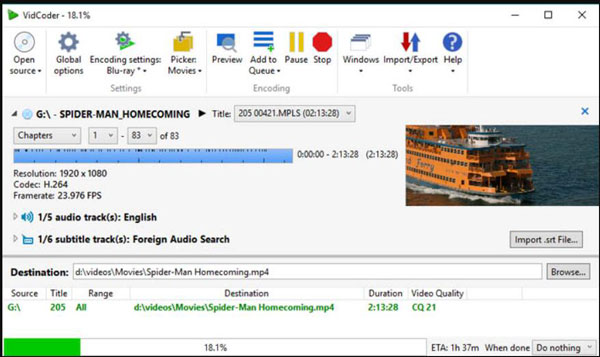 Avoimen lähdekoodin DVD Ripper VidCoder
