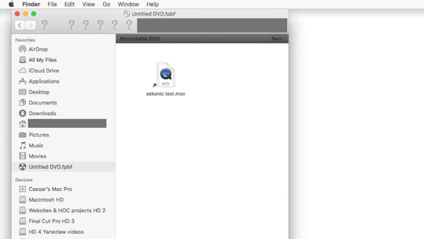 Burn DVD on Mac Drag Files to Disc