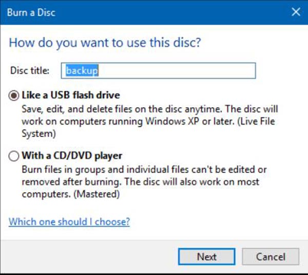 Burn DVD on Windows with WMP