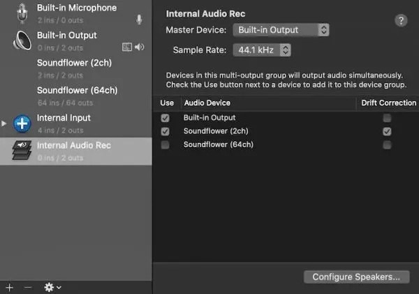 Change Soundflower Input Setting