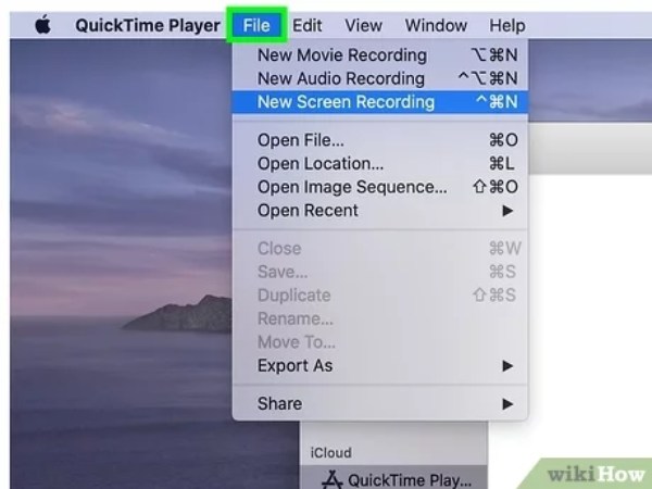 Новая запись экрана Quicktime