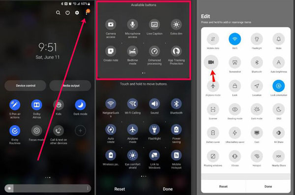 Aggiungi la registrazione dello schermo al pannello delle notifiche