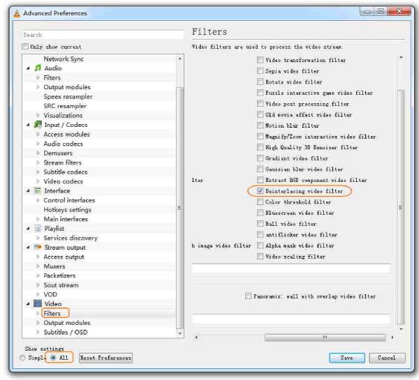 Gelişmiş Tercih VLC DVD Oynatıcısı