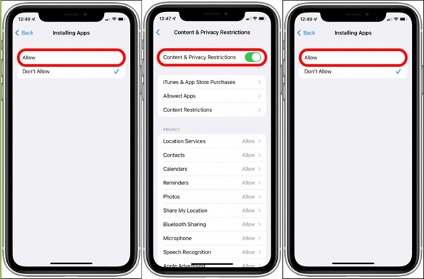 Check Restrictions in Screen Time