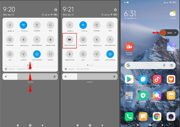 Registra lo schermo su Android con lo strumento predefinito