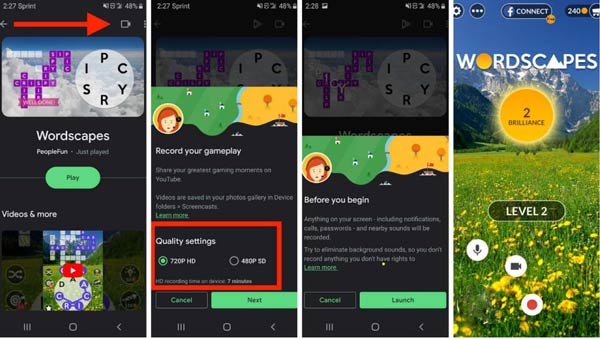 Registrare lo schermo su Android con Google Play Giochi