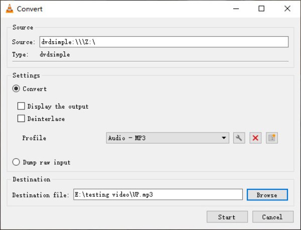 VLC Media Player Převod DVD na MP3