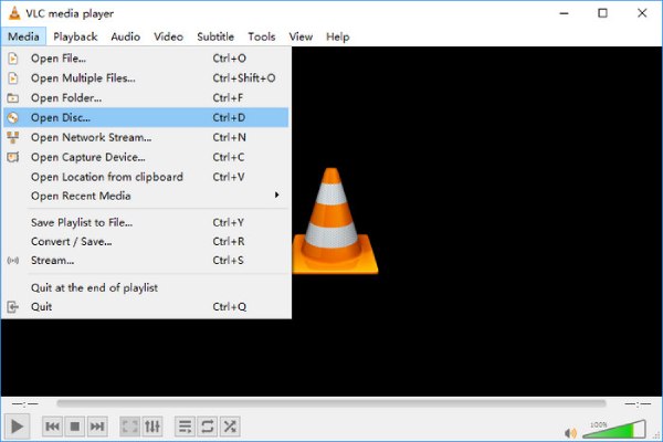 VLC Media Player Otevřené DVD