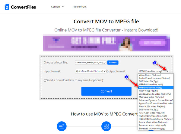 ConvertFiles Valitse MPEG
