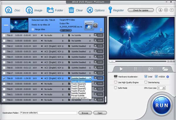 Primo sguardo a WINX DVD Ripper