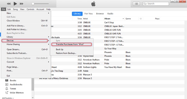 iTunes Prijenos iPod-a na iTunes