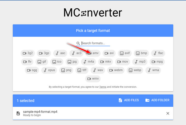 MConverter Pick AMV Format