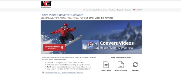 Rozhraní Prism Video Converter