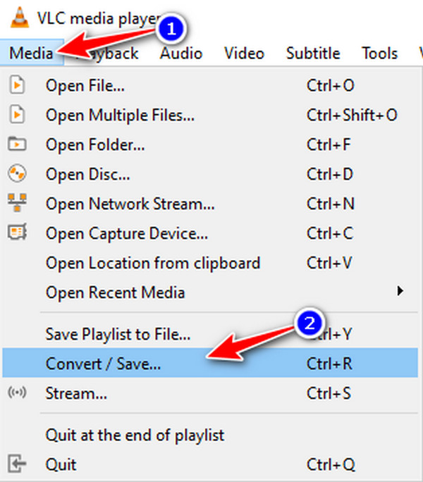 VLC Pritisnite Media Convert Spremi
