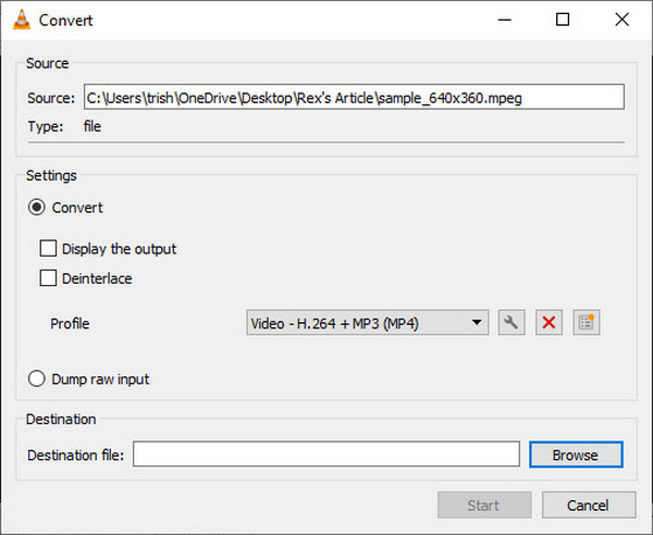 VLC Media Player MPEG ממיר