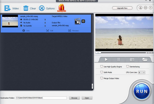 WinX Free MPEG to MP4 Converter