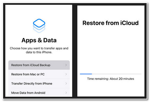 Εφαρμογές και Επαναφορά οθόνης δεδομένων iCloud