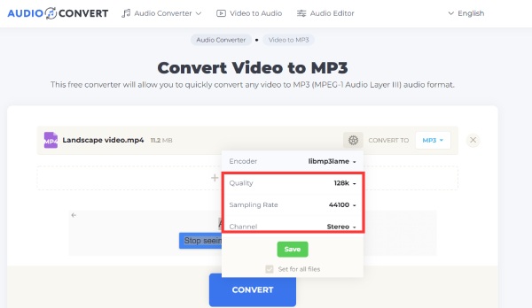 Audio Converter Customized Settings