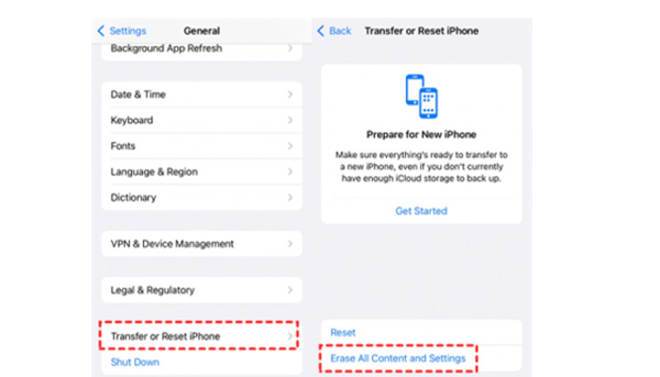 Erase All Content and Settings iPhone