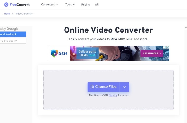 FreeConvert-interface