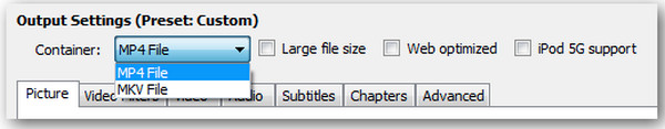 Handbrake Select an Output File