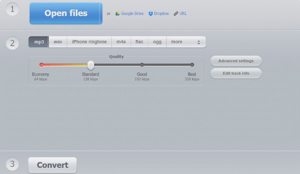 Online Audio Converter -liitäntä