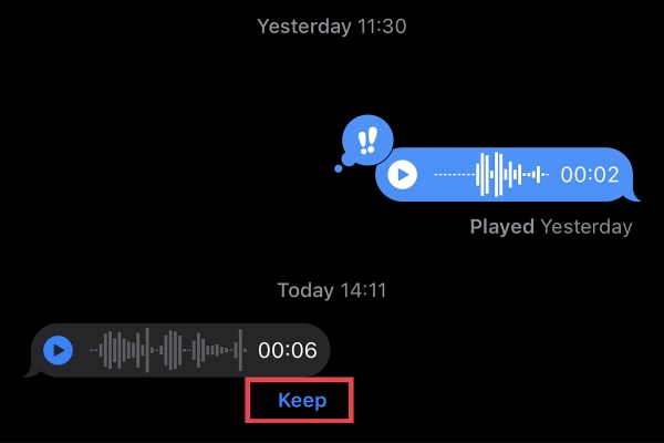 Save Audio Messages on iPhone