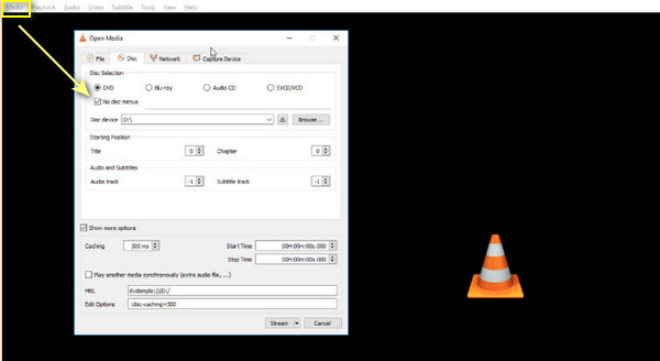 VLC Open Disc DVD to MP3
