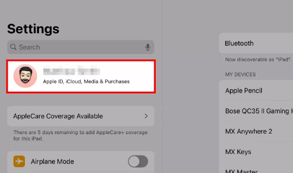 Disconnect iPad from iPhone iCloud Settings