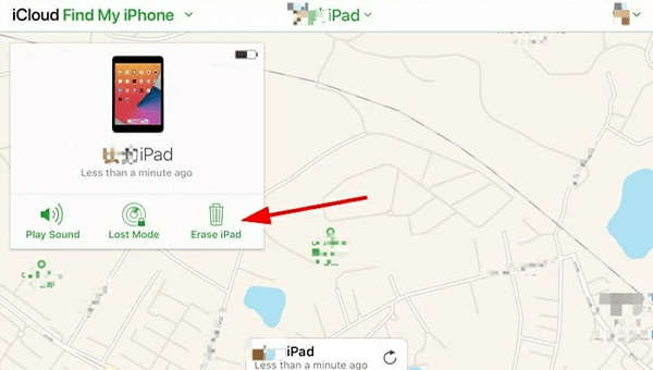 Διαγράψτε το iPad στο Find My iPad