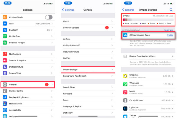 iPhone Storage System Data