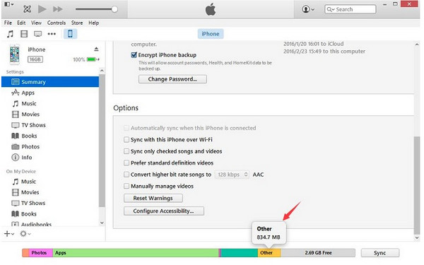 iTunes Clean System Data iPhone Storage