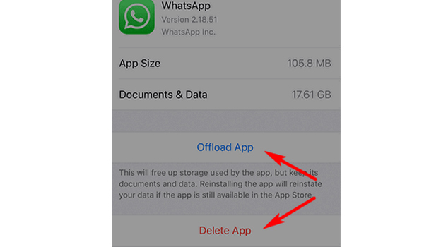 Descarregue ou exclua aplicativo com configuração