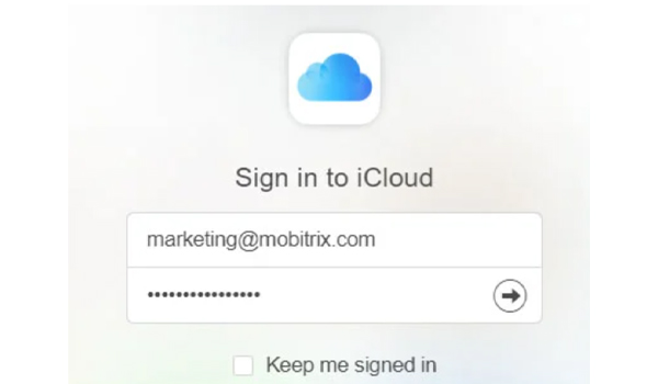 Logga in på iCloud