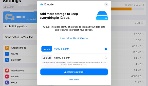 Upgrade to iCloud