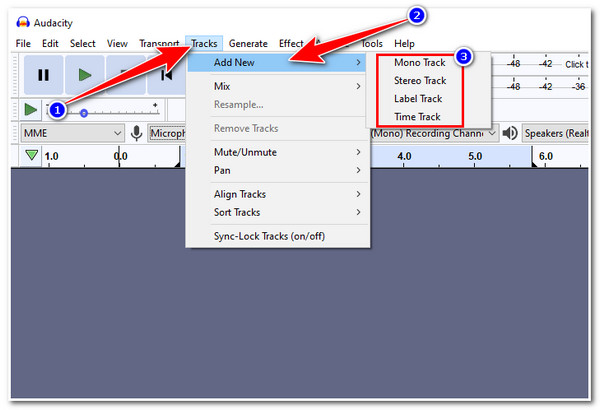 Audacity Select Track Type