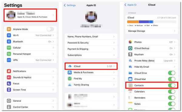 Névjegyek szinkronizálása iPhone-ról Mac iPhone iCloudra