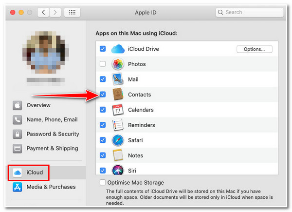 Névjegyek szinkronizálása iPhone-ról Mac Mac iCloudra
